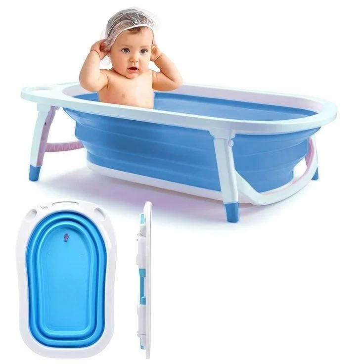 6183A Baby folding Bath Складная детская ванна в наборе игрушки 75*47см