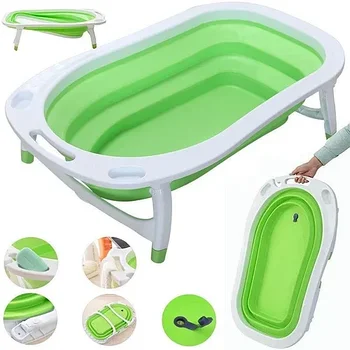 6183A Baby folding Bath Складная детская ванна в наборе игрушки 75*47см