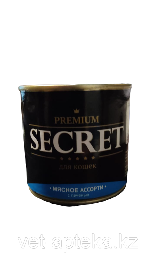 Консервы Secret Premium для кошек мясное ассорти с печенью, 240г