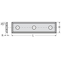 Нож Dimar C80358958 твердый сплав c 3-мя отверстиями 49,5х12х1,7