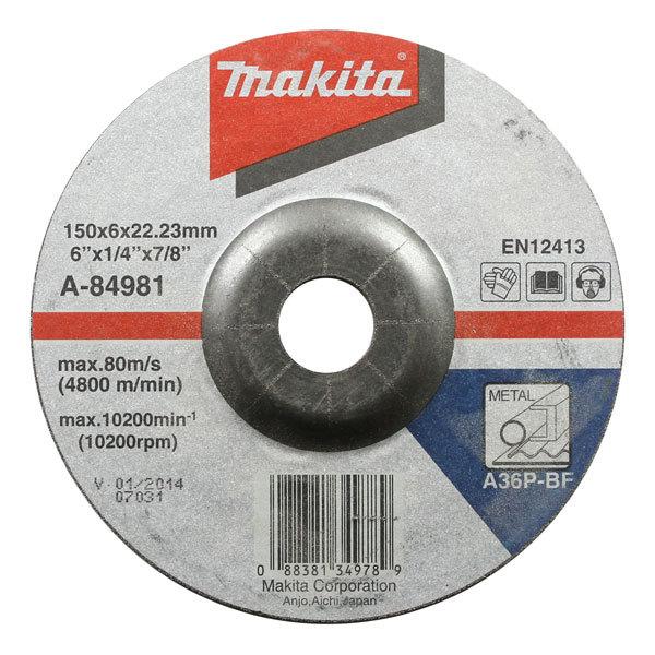 Шлифовальный диск по металлу Makita A36P 150x6 мм A-84981 - фото 1 - id-p101638366