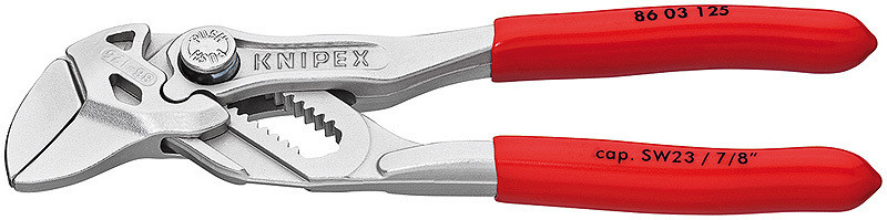 Миниатюрный цанговый ключ KNIPEX переставные клещи хромированные 125 мм 8603125