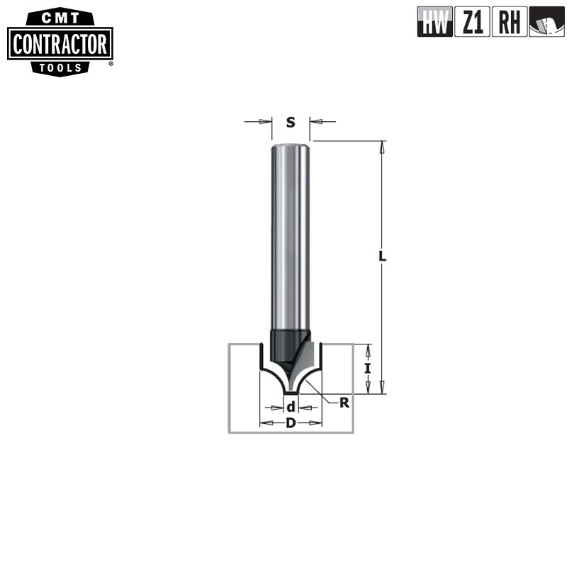 Фреза концевая CMT-contractor для декорирования S=8 D=10x10 CMT Contractor K965-100 - фото 1 - id-p101644422