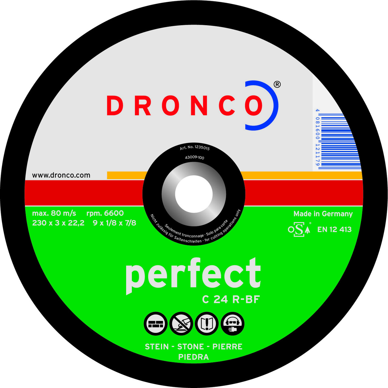 Абразивный отрезной диск Dronco CS24R 230x3 1238015