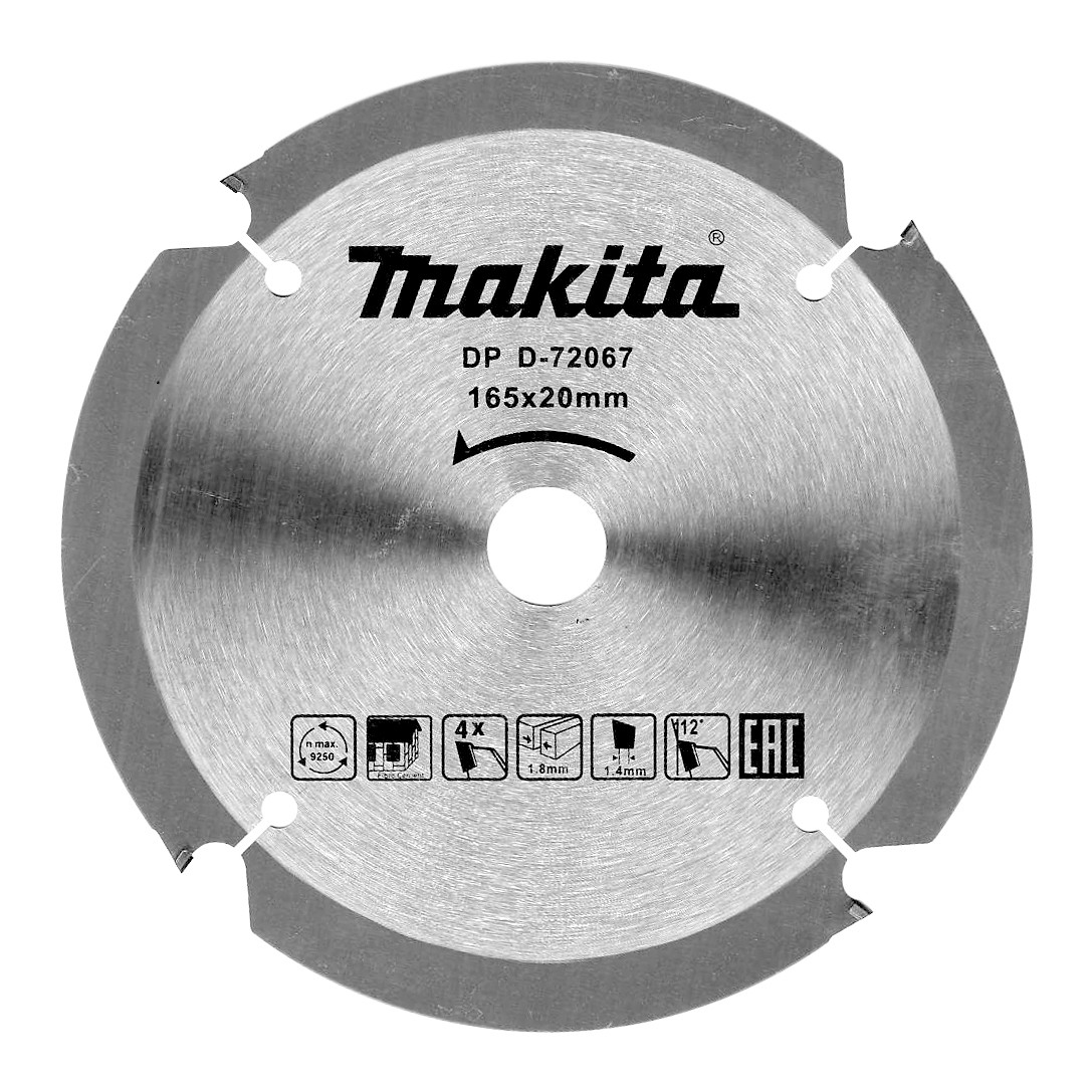Диск для фиброцементных плит Makita 165x20x1.4x4T D-72067