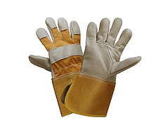 Перчатки кожаные комбинированные утеплённые на ФЛИСЕ "Юкон Лонг"