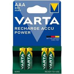 Аккумуляторы VARTA Recharge Accu Power HR03 NiMH AAA 800 mAh 1.2V, 4шт