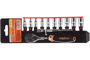 Набор головок торцевых с аксессуарами 1/4"DR, 4-13 мм, 12 предметов 911412