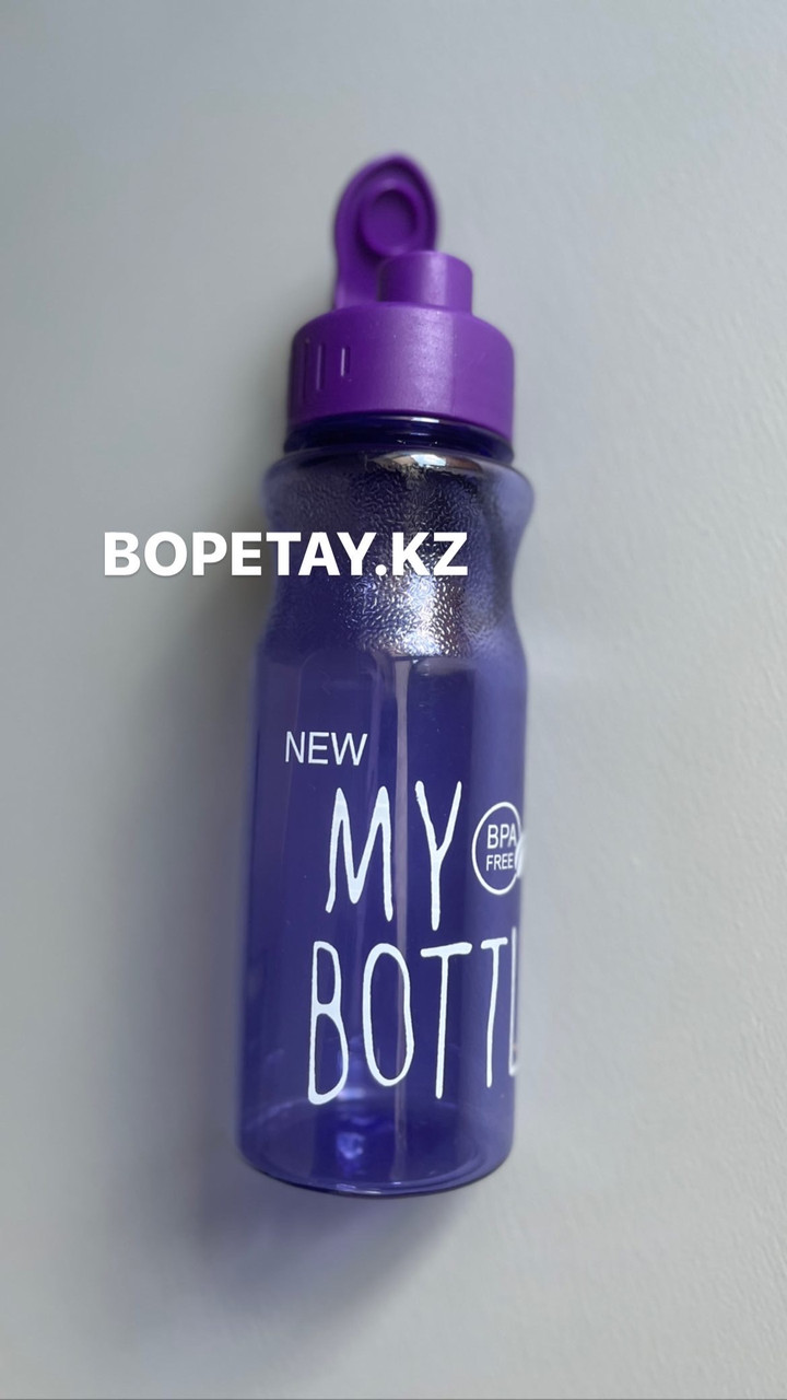 Бутылочка для воды "MY BOTTLE" со шнурком (цвета в ассортименте) 400ml