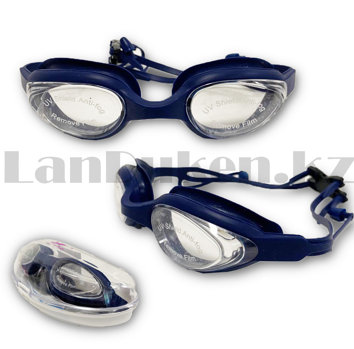 Очки для плавания с берушами в чехле Yongbo АК708 темно синий - фото 8 - id-p32916288