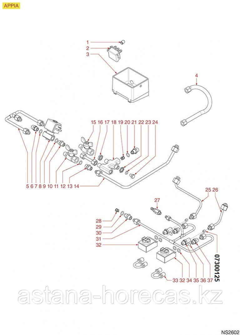 Диспенсер подачи кофе в сборе 05000729 Nuova Simonelli - Victoria Arduino - фото 4 - id-p101674738