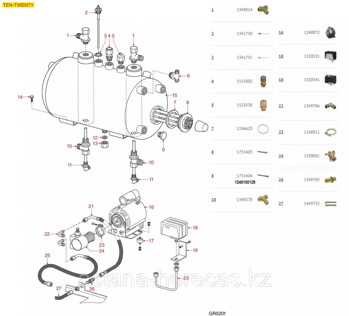 Тэн для бойлера 3300W 230V ø 1"1/4 230 mm GRC102 Grimac - фото 2 - id-p101685201