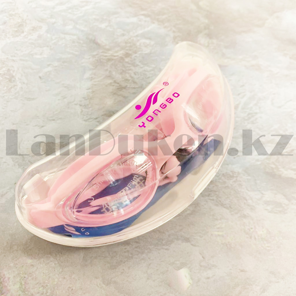 Очки для плавания с берушами в чехле Yongbo АК708 розовые - фото 7 - id-p32916722