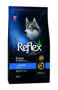 Reflex Plus Medium Large Breed Adult Dog salmon для взрослых собак крупных и средних пород с лососем 3кг
