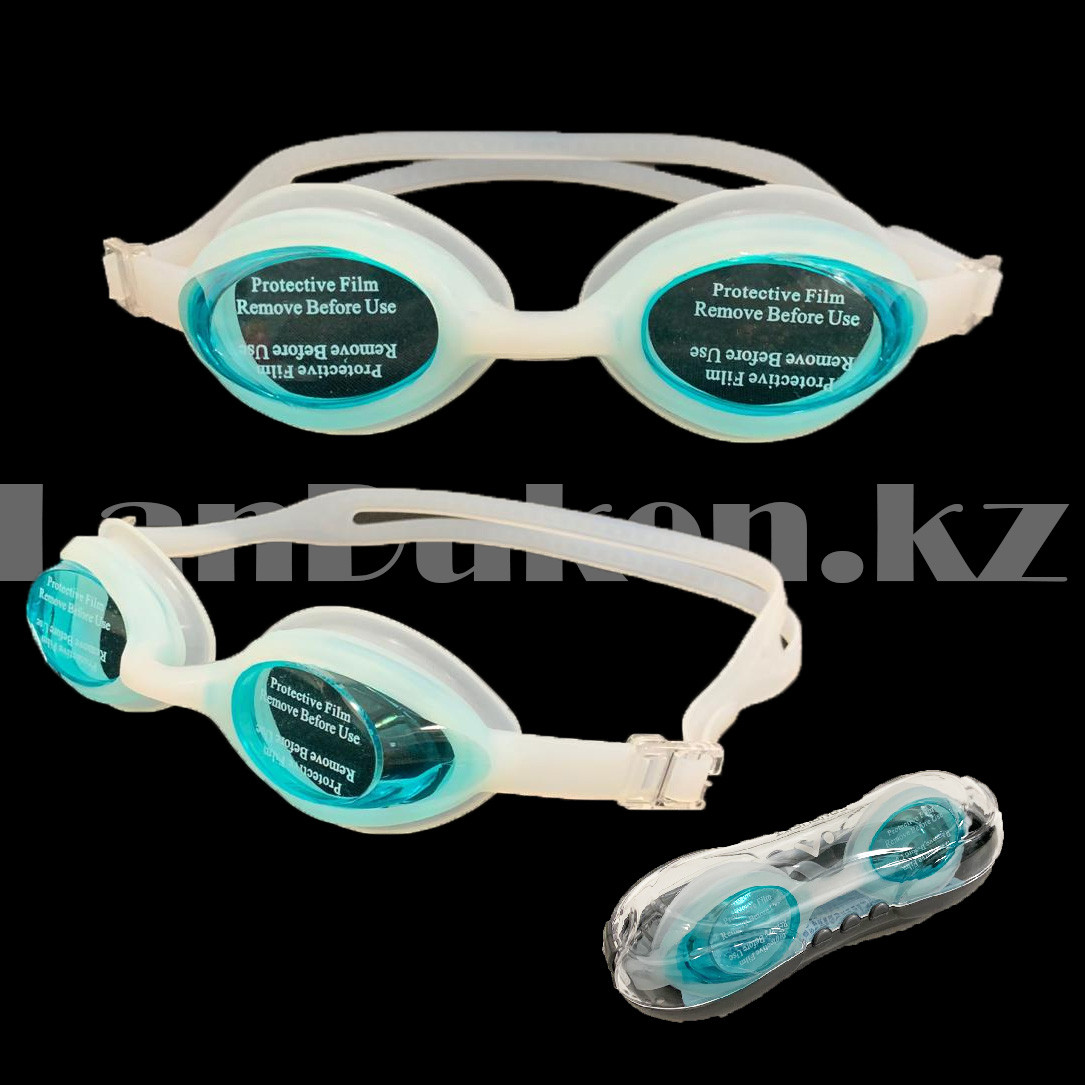 Очки для плавания с берушами в чехле Conquest BL581 бирюзовый - фото 1 - id-p35905940
