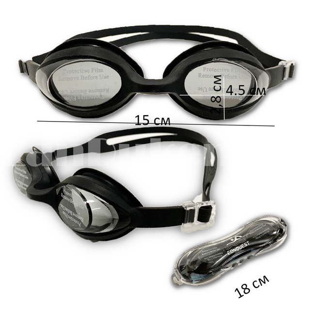 Очки для плавания в чехле Advanced swimming goggles, фиолетовые