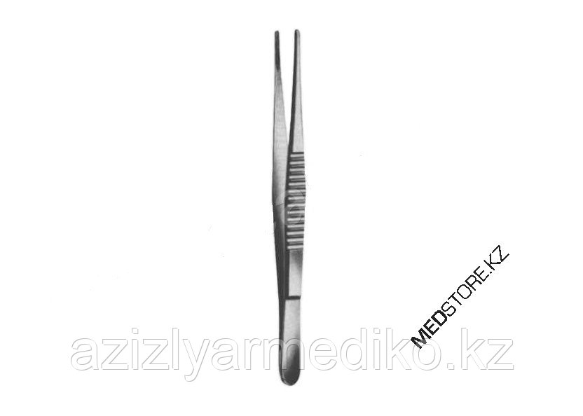 Пинцет прямой с атравматической нарезкой сосудистый, 150х1,3 мм, 34.0025.15