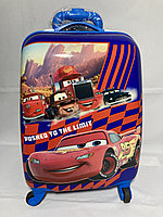 Детский пластиковый чемодан на колесах для мальчика, 5-9 лет (высота 46 см, ширина 30 см, глубина 22 см)