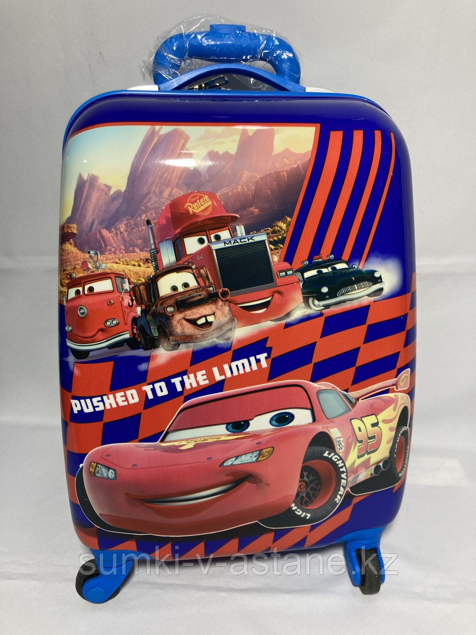Детский пластиковый чемодан на колёсах для мальчика, 5-9 лет (высота 46 см, ширина 30 см, глубина 22 см) - фото 1 - id-p88303248