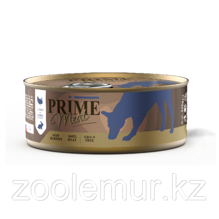 Консервы PRIME MEAT DOG GRAIN FREE беззерновые для взрослых собак с индейкой и кроликом в желе (325 гр)