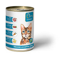 Clan Classic консервы для кошек Мясное ассорти с языком 340 гр.