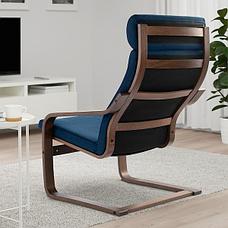 Кресло ПОЭНГ, коричневый/Шифтебу темно-синий ИКЕА, IKEA, фото 3