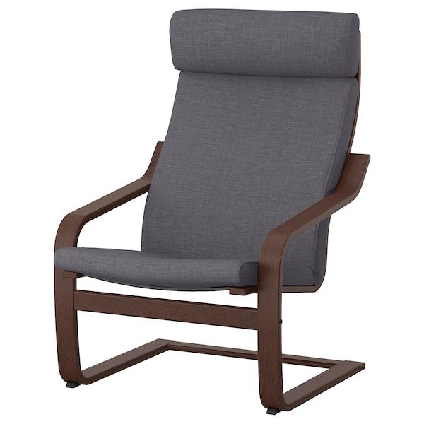 Кресло ПОЭНГ, коричневый/Шифтебу темно-серый ИКЕА, IKEA