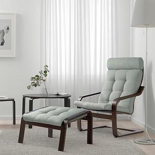 Кресло ПОЭНГ, коричневый/Гуннаред светло-зеленый ИКЕА, IKEA, фото 2