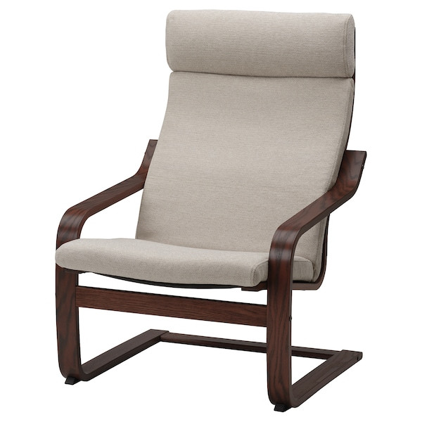 Кресло ПОЭНГ,  коричневый/Хили бежевый ИКЕА, IKEA