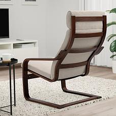 Кресло ПОЭНГ, коричневый/Хили бежевый ИКЕА, IKEA, фото 3