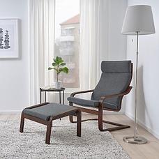 Кресло ПОЭНГ, коричневый/Хили темно-серый ИКЕА, IKEA, фото 2