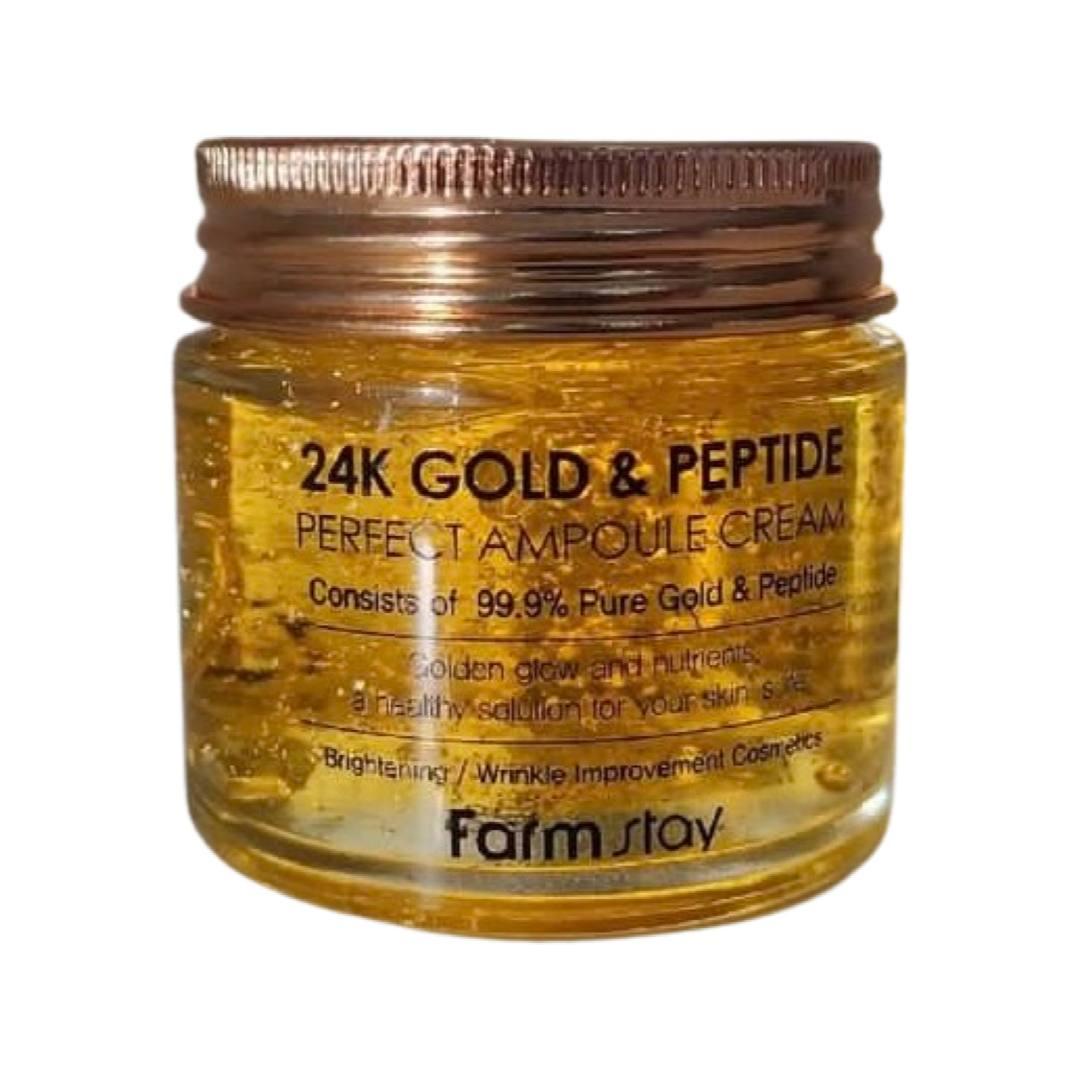 Антивозрастной крем с золотом и пептидами FarmStay 24K Gold & Peptide Perfect Ampoule Cream