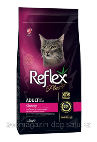 Reflex Plus Adult Cat Choosy Salmon для Взрослых Привередливых Кошек с лососем 1,5кг