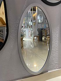 Зеркало овальное в серебристой раме из МДФ 830х430мм
