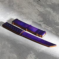 Деревянный нож Танто Беспокойный, фиолетовый 30 см.
