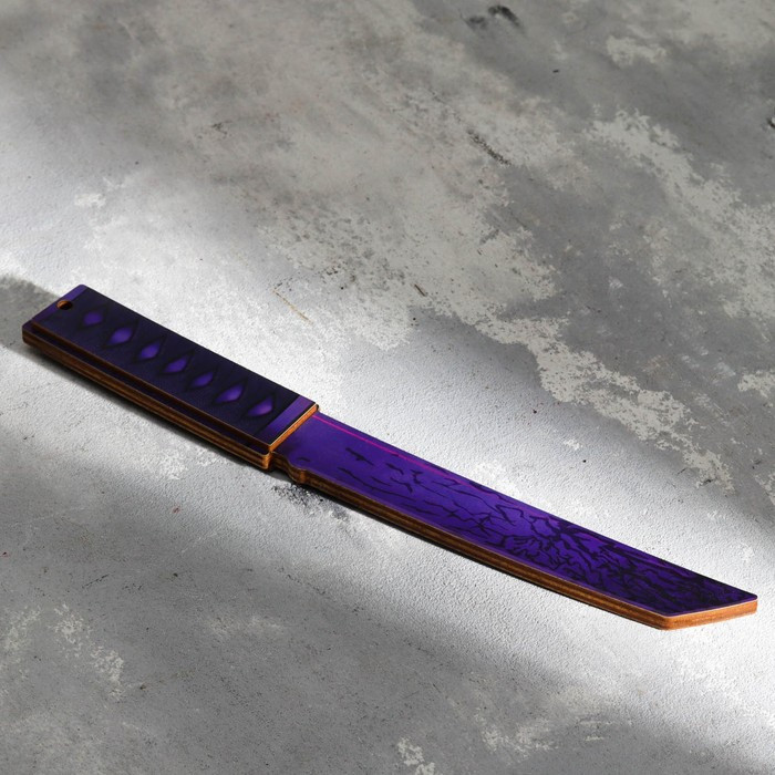 Деревянный нож Танто Беспокойный, фиолетовый 30 см. - фото 3 - id-p101718787