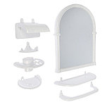 Набор для ванной Олимпия зеркальный 7 предметов, пластик белый, фото 2