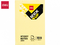 Клейкие листки DELI "Stick Up", 76 х51 мм, желтые, 100 листов