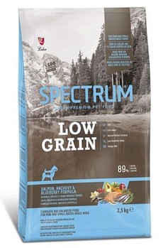 Spectrum Low Grain Mini&Small Breed Adult Salmon&Anchovy&Blueberry для мелких пород с лососем, анчоусами2.5кг