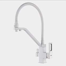 Cмеситель для кухни с подключением фильтра Gappo белый/хром G4317-8