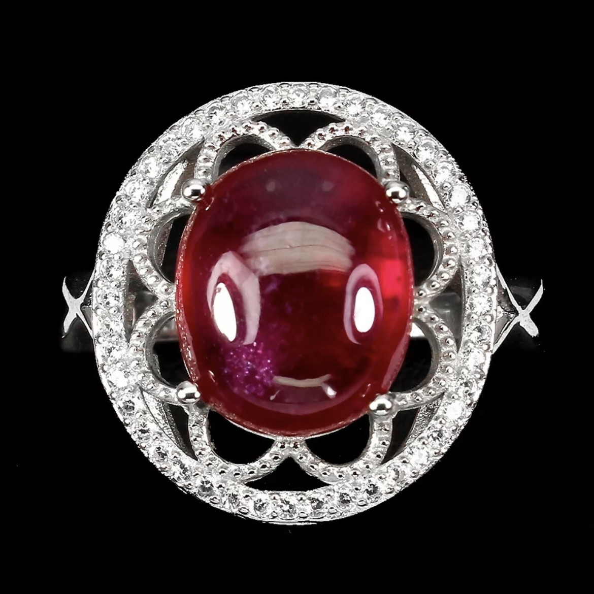 Кольцо с натуральным Рубином 12 мм