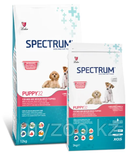 Spectrum Small Breed Puppy Puppy32 для щенков мелких пород с ягнёнком и рисом 12кг