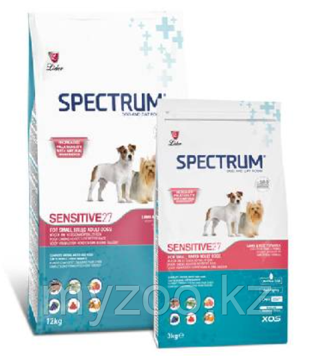 Spectrum Small Breed Adult Sensitive27 для взрослых мелких пород c чувств. пищеварением с ягнёнком и рисом 3кг