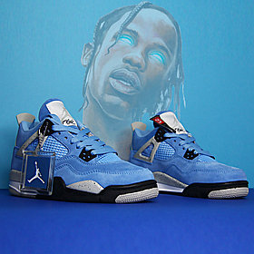 Kроссовки Air Jordan 4 Retro University Blue (38 размер)