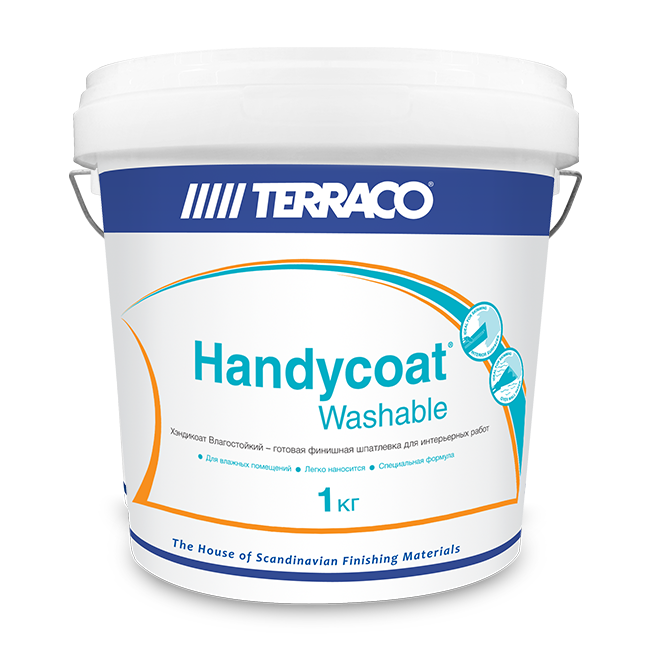 Шпатлевка универсальная Handycoat WASHABLE Terraco(Террако) в ведре 1 кг / 5 кг / 25 кг
