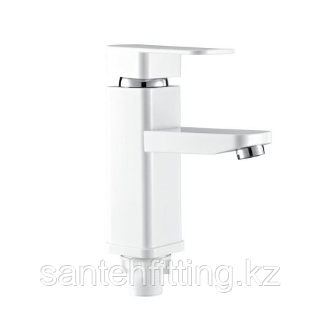 Смеситель раковина Kub-001 White (без подводки) пластм. (ящ 30) PLAMIX