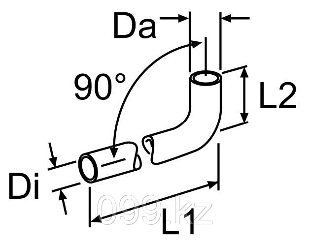 1320911A Шланг формованый L-образный D22, 225мм