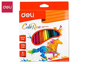 Карандаши цветные Deli  ColoRun, 24 цвета, картон