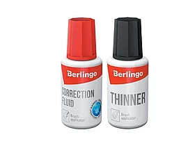 Корректирующая жидкость + разбавитель BERLINGO (набор), 2х20 мл
