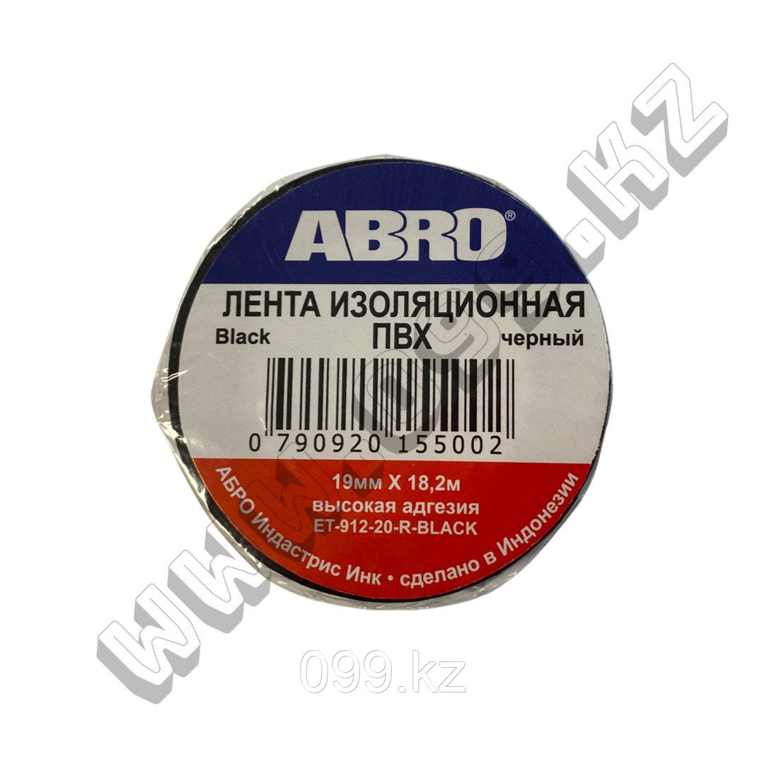 ET91220BLKR Abro Изолента черная 19мм 18,2метра высокая адгезия, фото 1